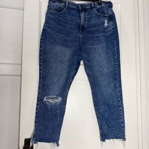 American Eagle I High Waist Mom Jean Stretch I Distressed Blue Women's